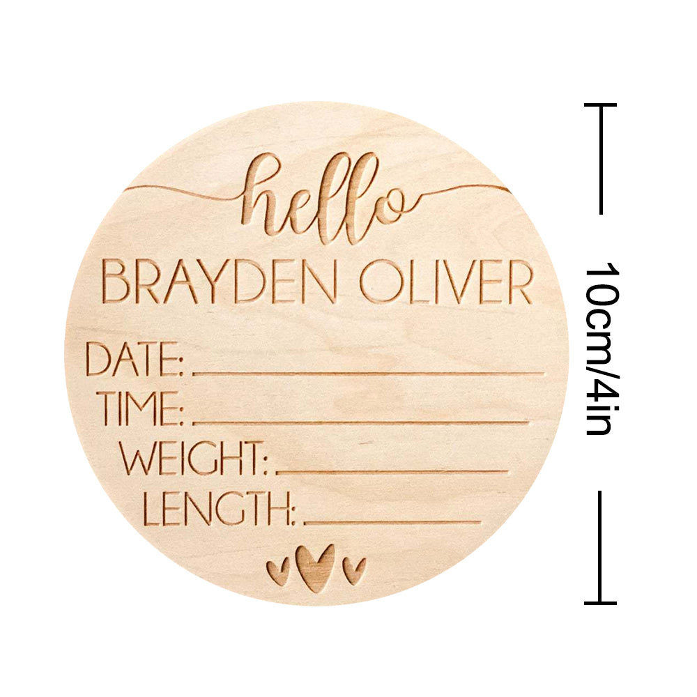 501. Newborn Baby Name Sign Wooden