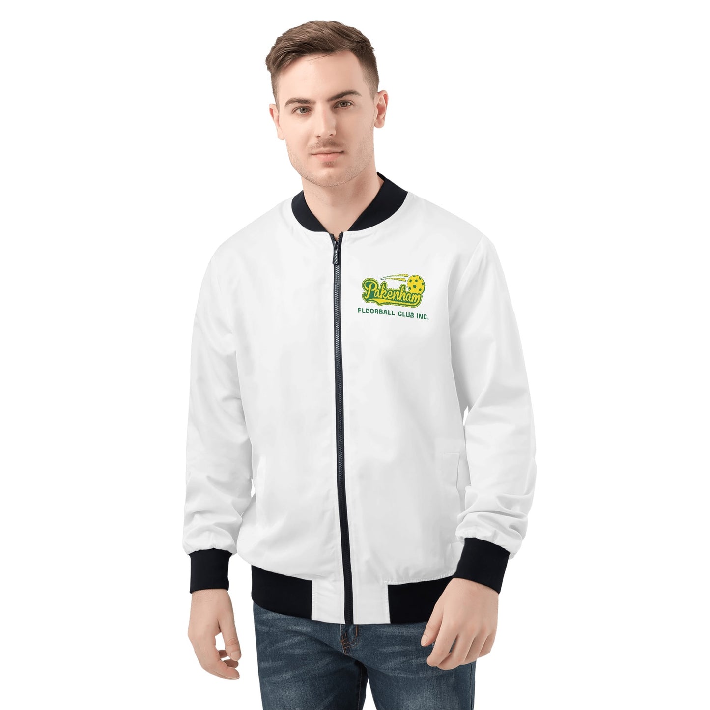 Pakenham Floorball Zip Up Bomber Jacket (Black & White)