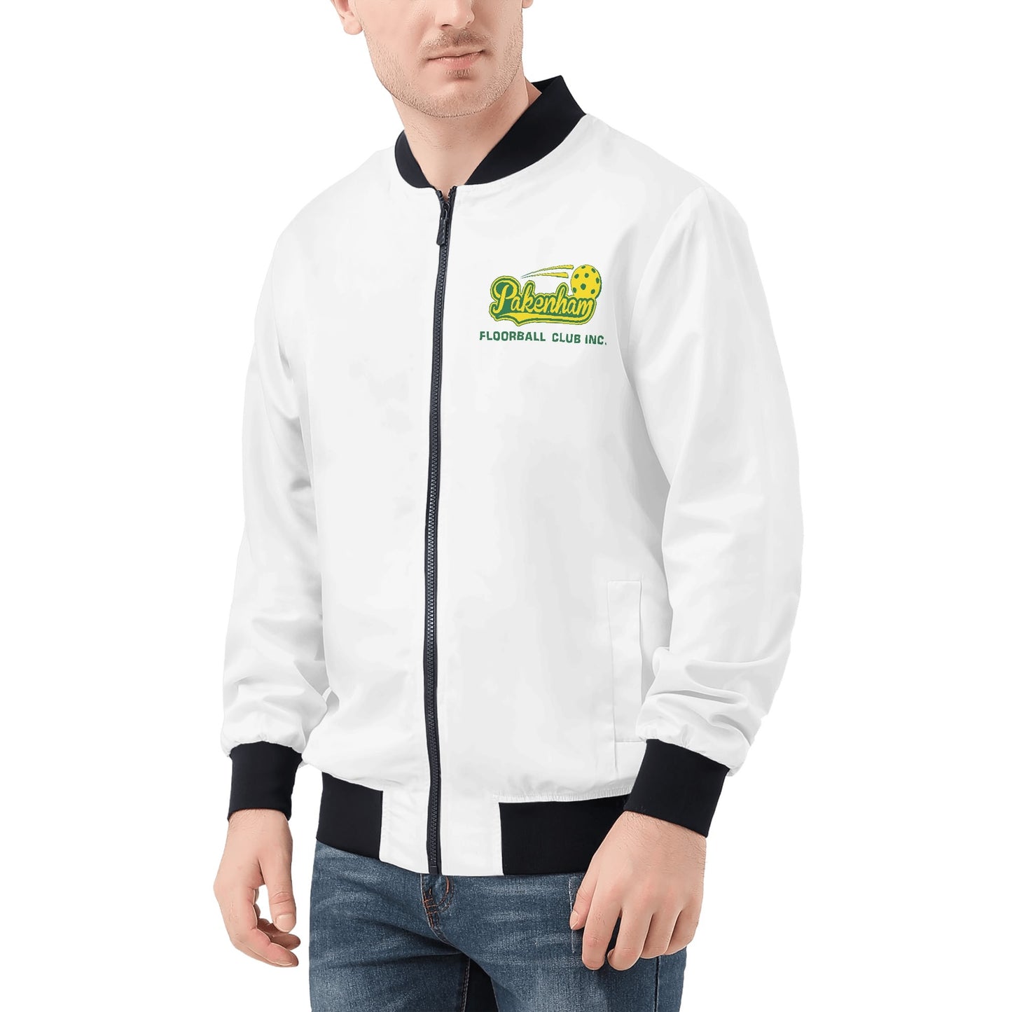 Pakenham Floorball Zip Up Bomber Jacket (Black & White)