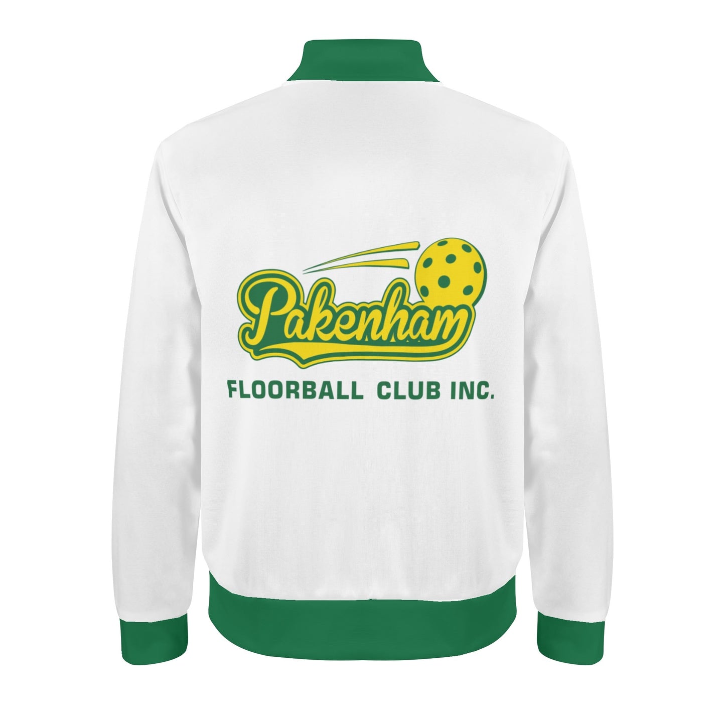 Pakenham Floorball Varsity Bomber Jacket (Green and White)