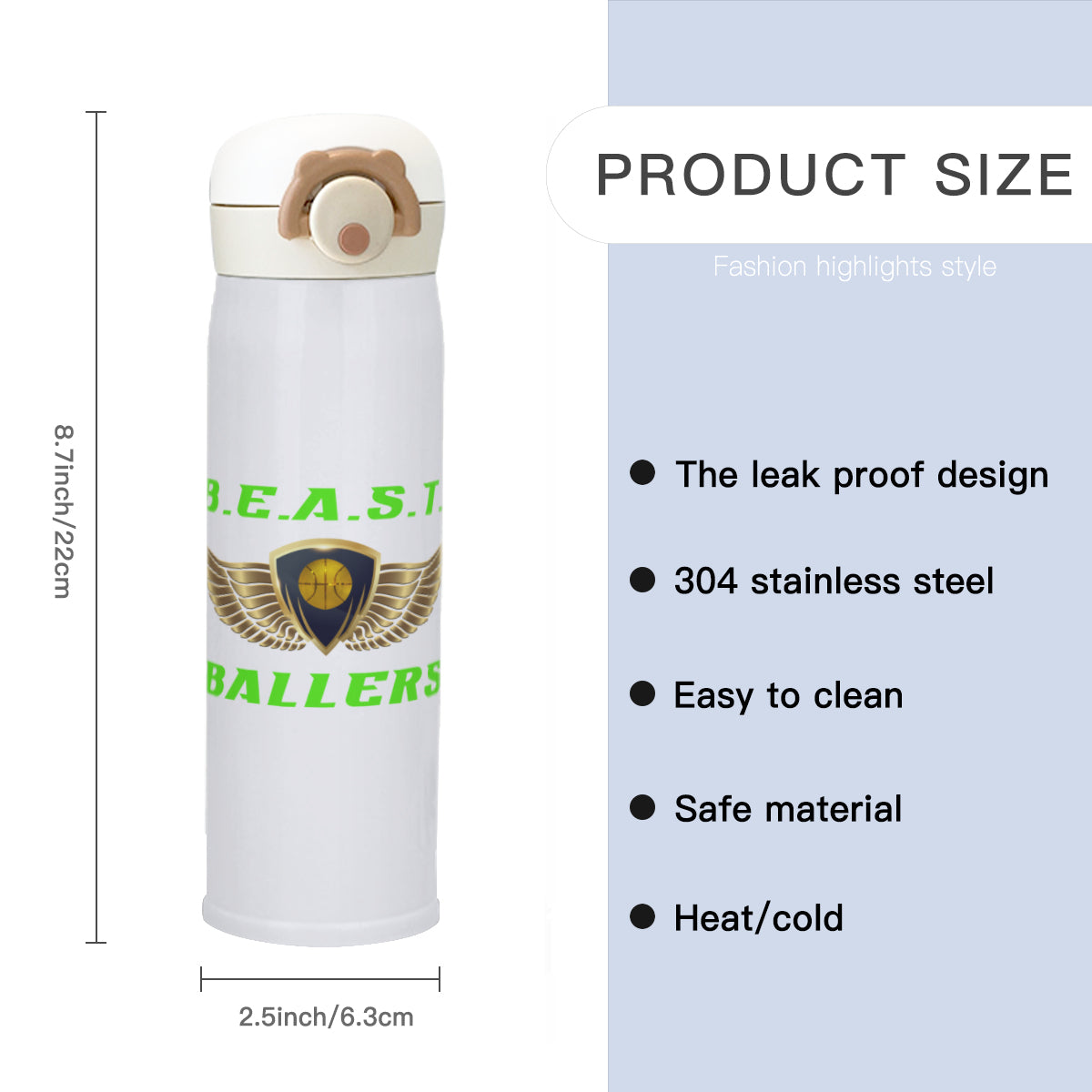 BEAST Ballers Stainless Steel Tumbler (450ml/15oz)