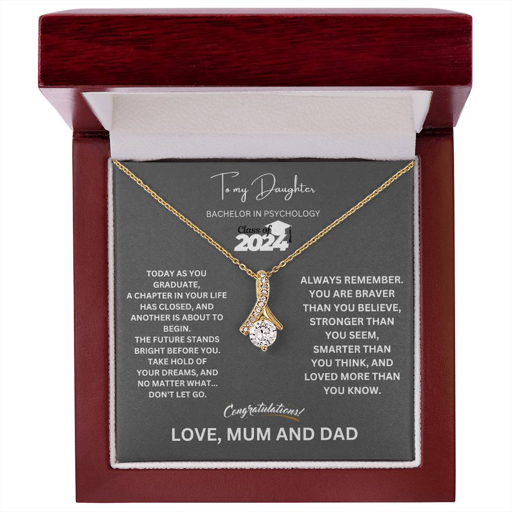 To My Daughter - Bachelor in Psychology - Class of 2024 (Alluring Beauty necklace)