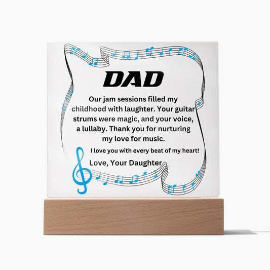 Dad - With every beat of my heart (Acrylic Square Plaque)