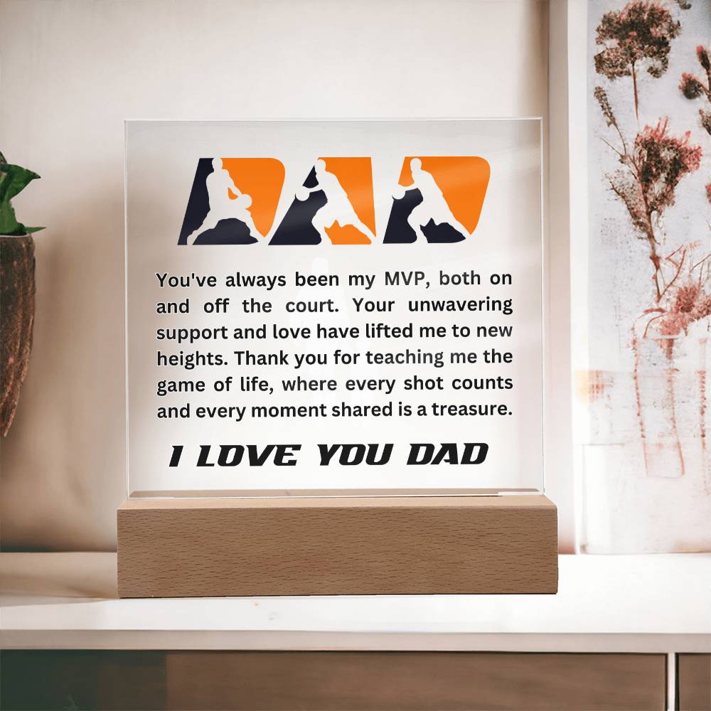 Dad - You've always been my MVP - Basketball (Acrylic Square Plaque)
