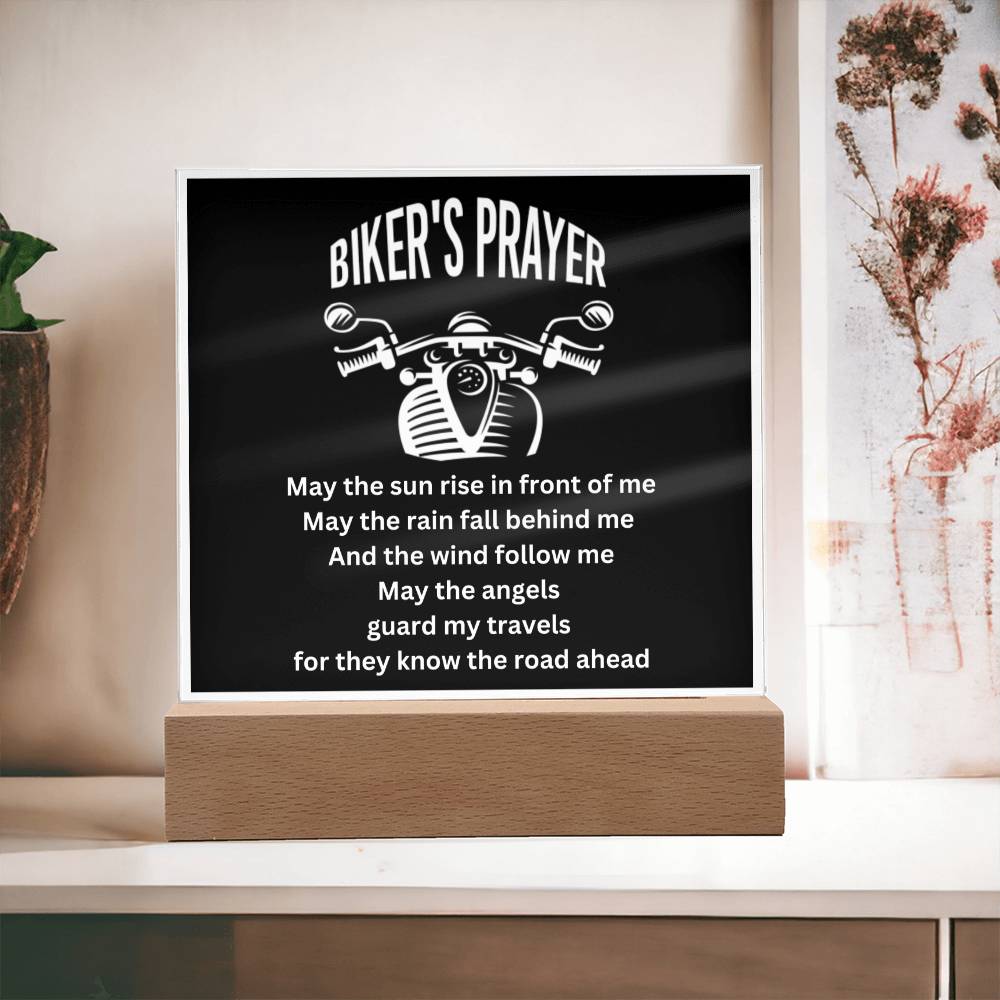 Biker's Prayer - May the sun rise in front of me (Square acrylic plaque)