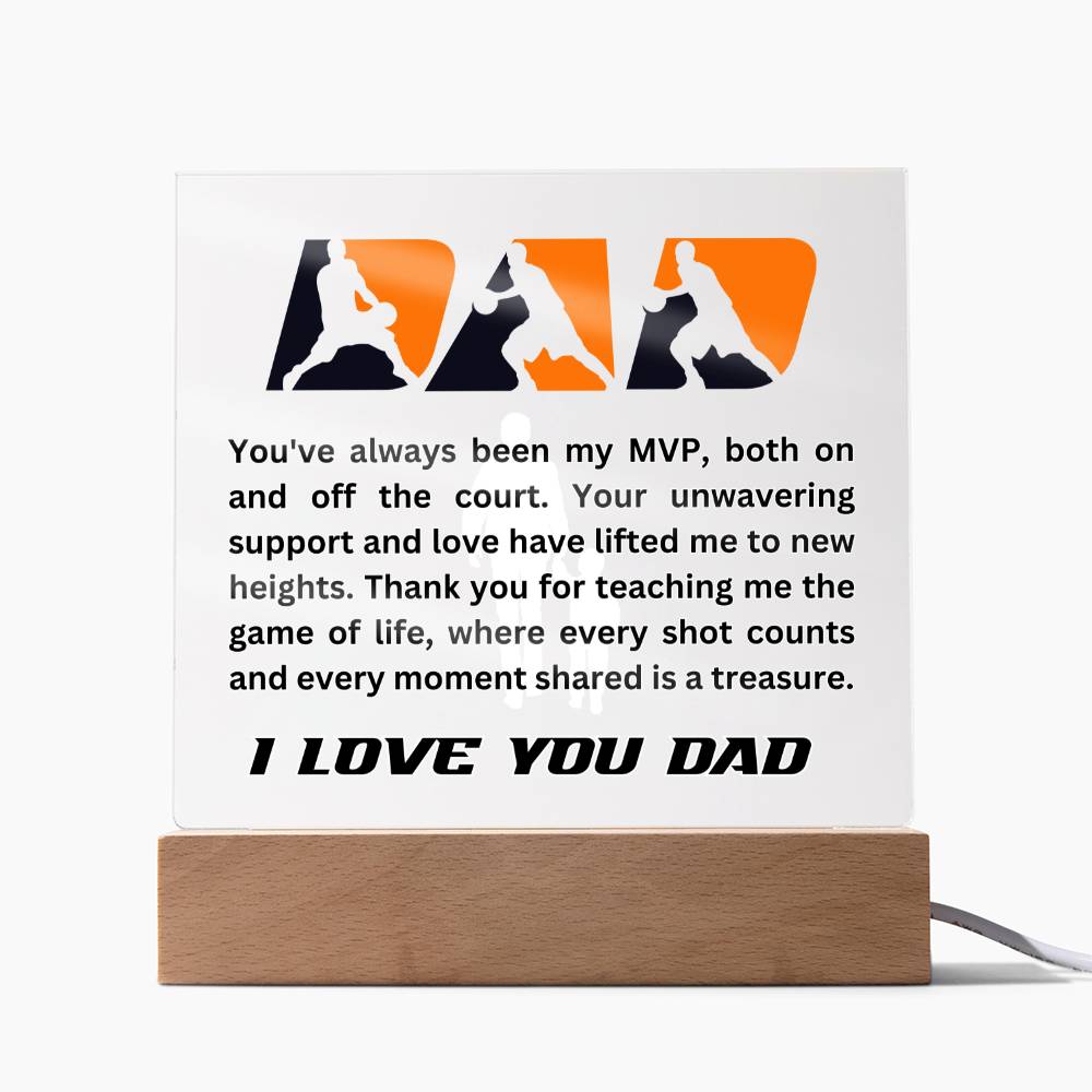 Dad - You've always been my MVP - Basketball (Acrylic Square Plaque)