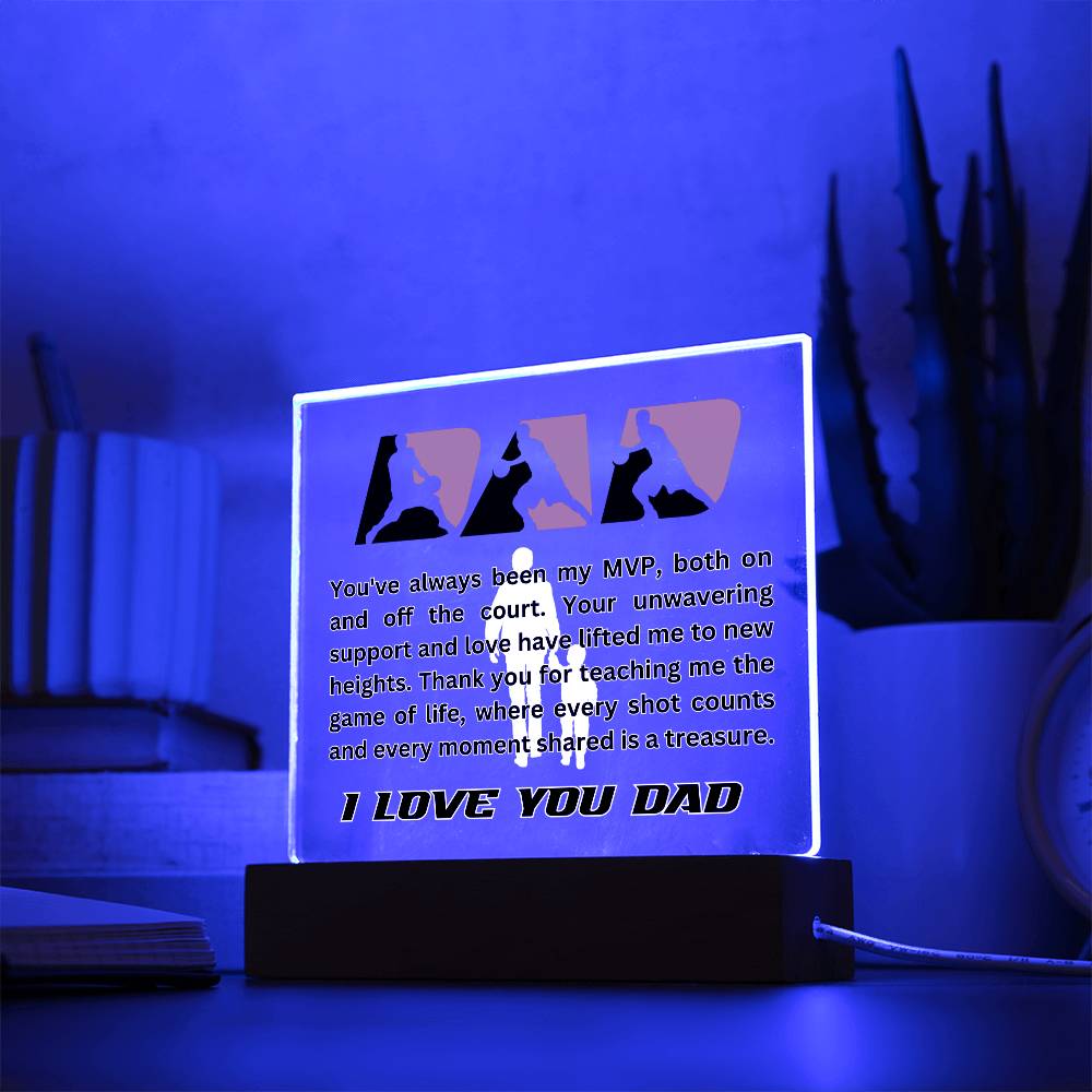 Dad - You've always been my MVP - Basketball (Acrylic Square Plaque)