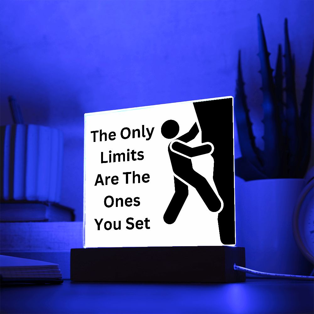The only limits are the ones you set - motivational quote - (Acrylic Square Plaque)