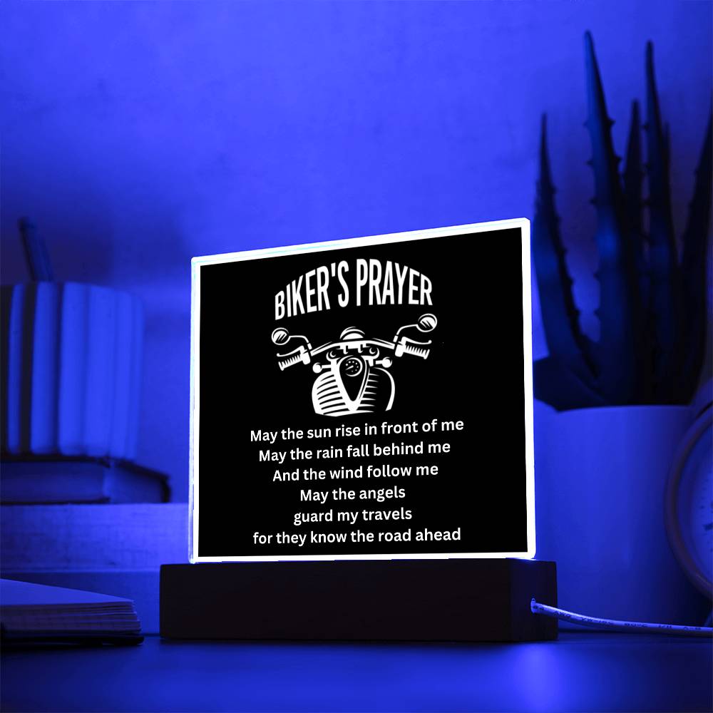 Biker's Prayer - May the sun rise in front of me (Square acrylic plaque)