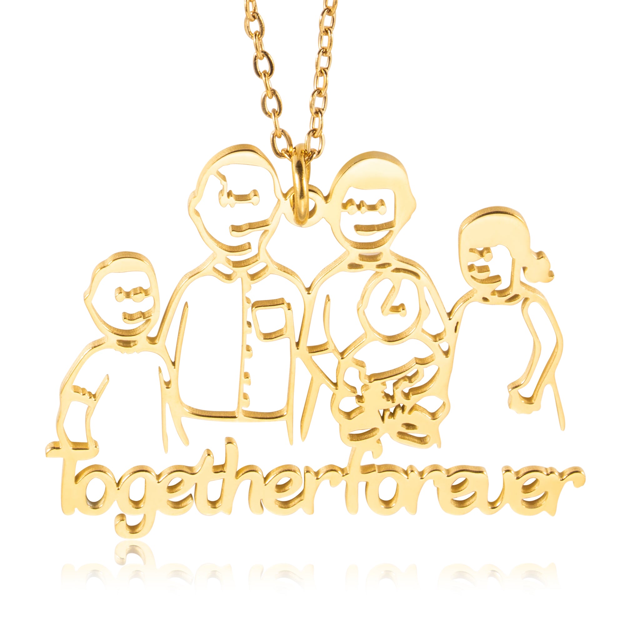 Personalized Children's Drawing Graffiti Necklace Gift for Mom Grandma