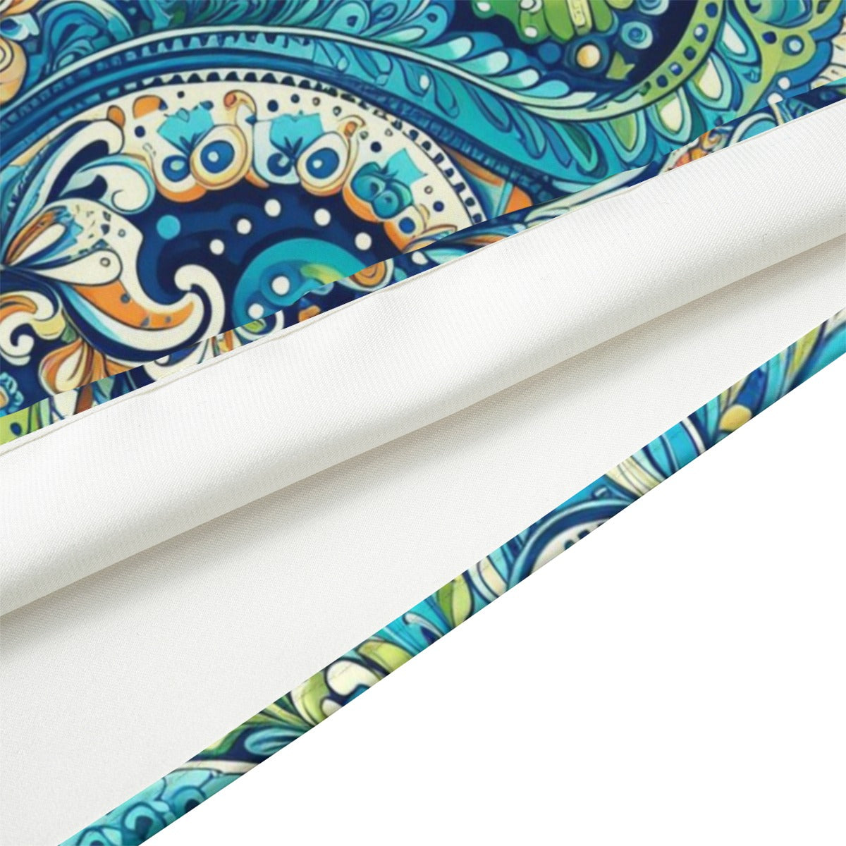 Head Scarf / Bandana - Paisley green and blue