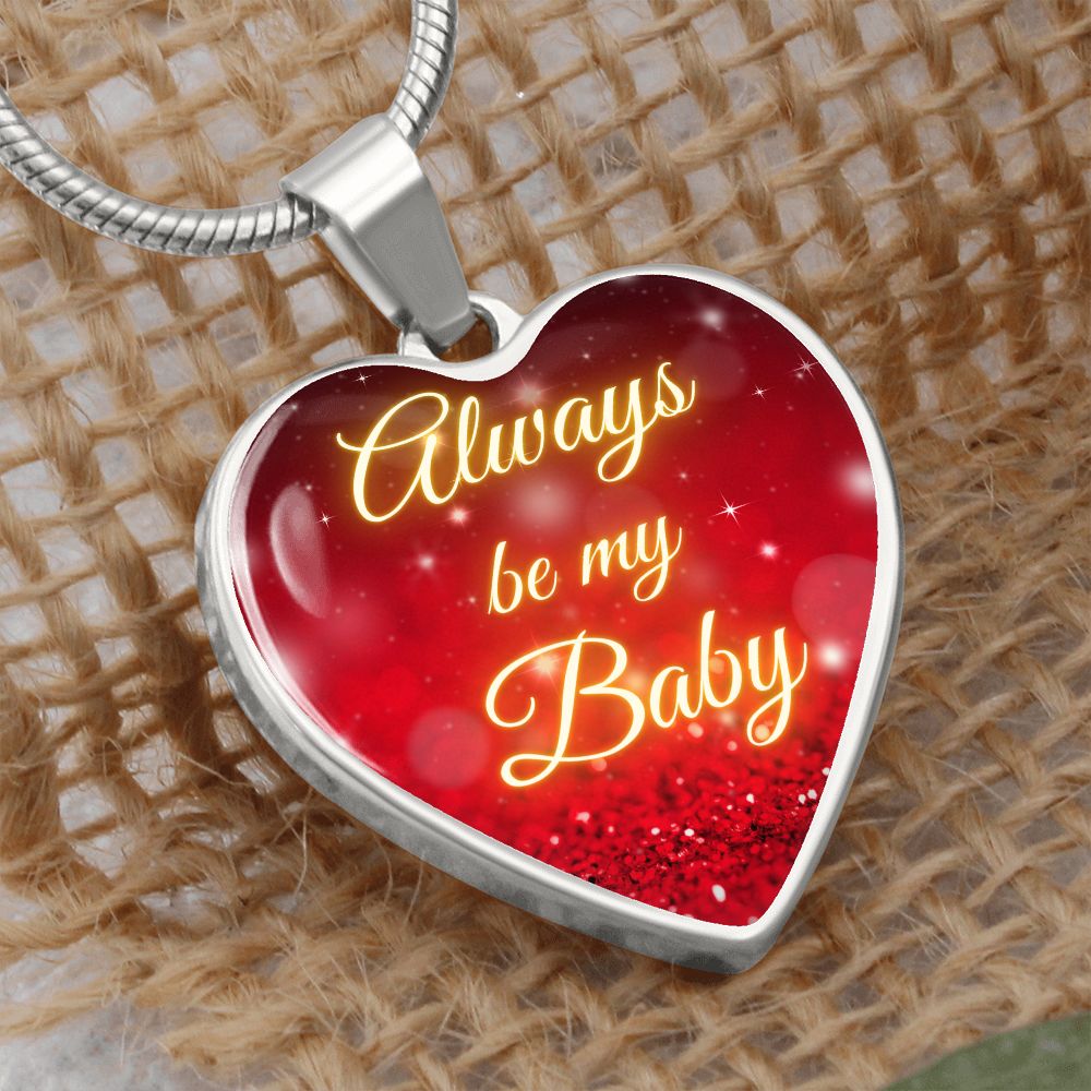 Always be my Baby  - Christmas (Heart Pendant Engraving Snake Chain necklace)