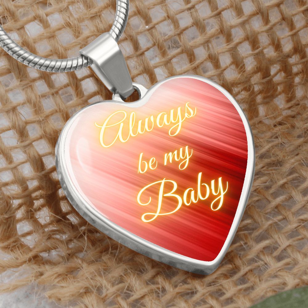 Always be my Baby - lines (Heart Pendant Engraving Snake Chain necklace)