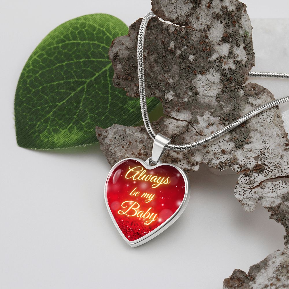 Always be my Baby  - Christmas (Heart Pendant Engraving Snake Chain necklace)