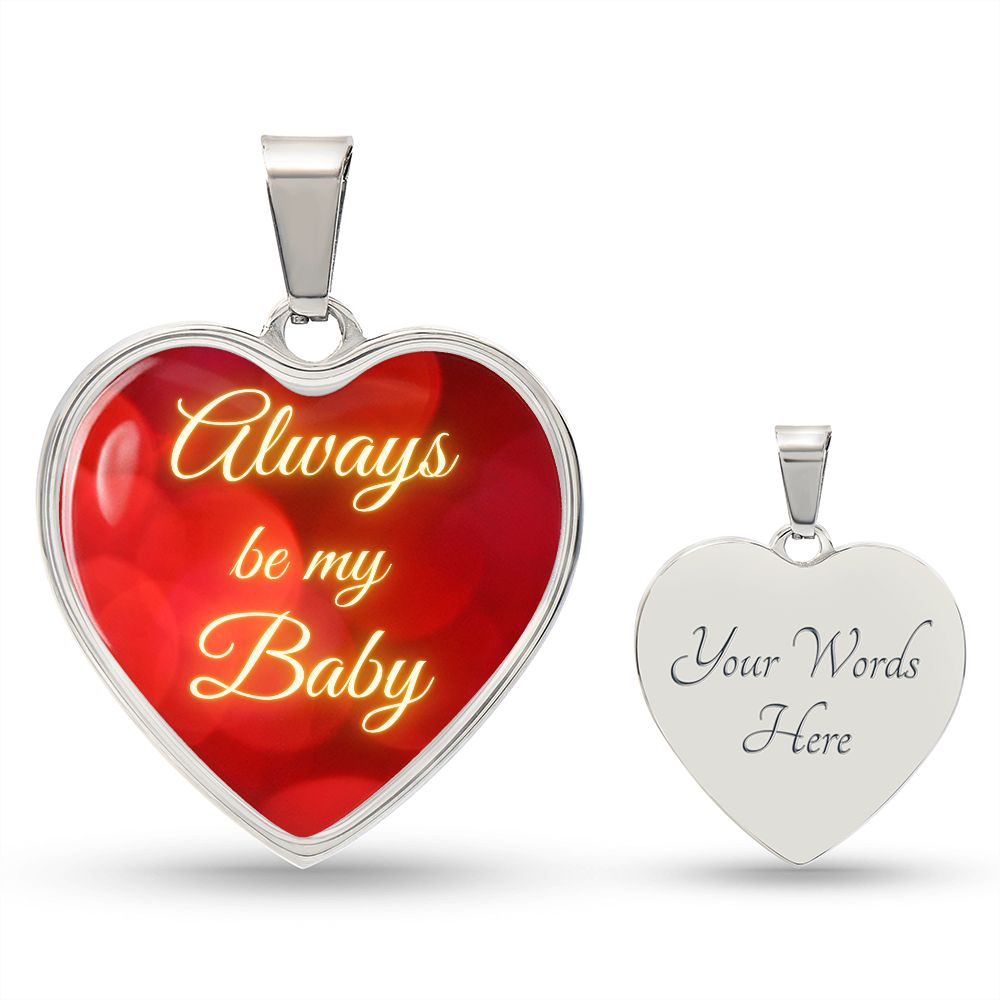 Always be my Baby - Bokeh (Heart Pendant Engraving Snake Chain necklace)