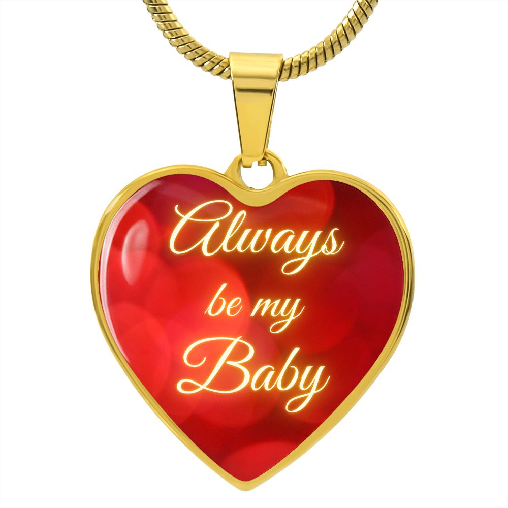 Always be my Baby - Bokeh (Heart Pendant Engraving Snake Chain necklace)