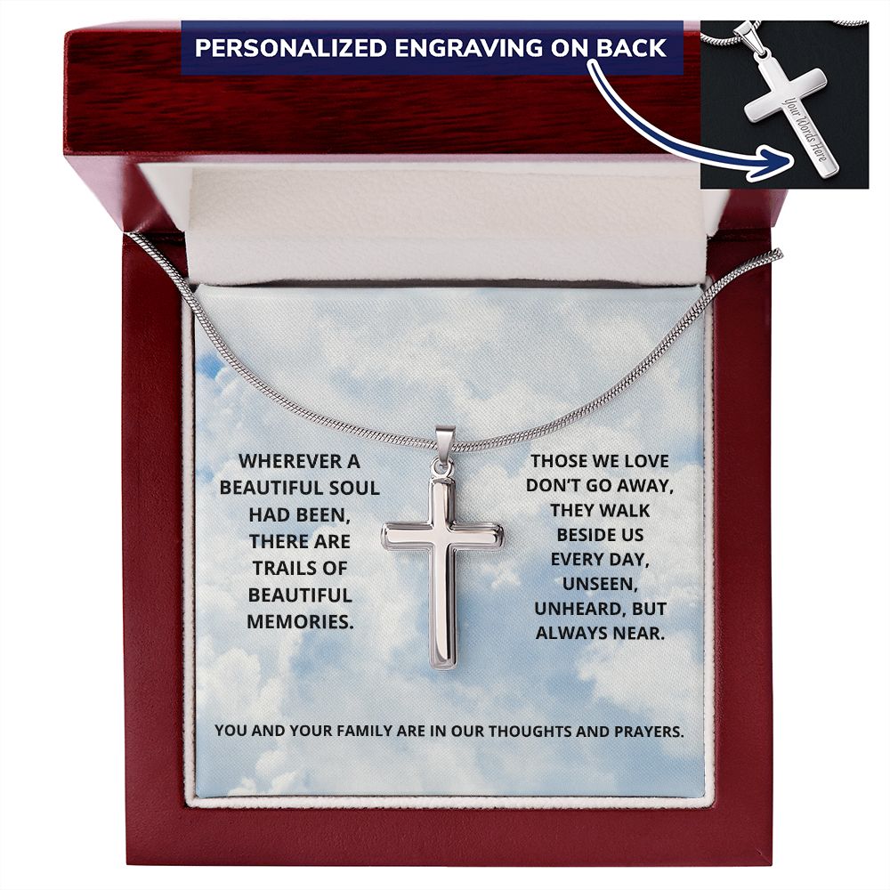 Wherever A Beautiful Soul Had Been (Personalized Cross necklace)