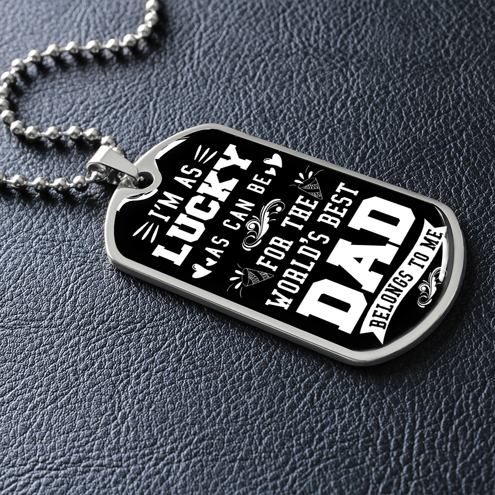 World's Bes DAD (Graphic Dog Tag Ball chain necklace)
