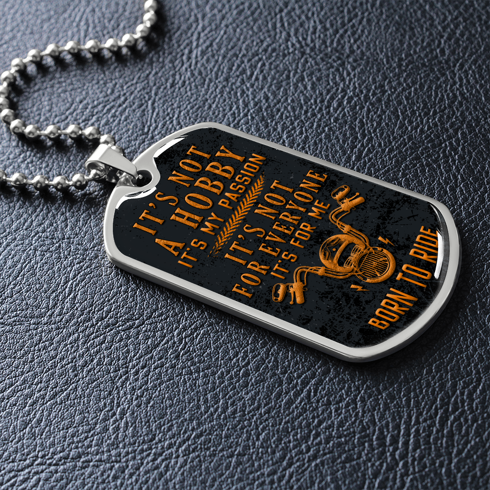 Born To Ride (Graphic Dog Tag Ball chain necklace)