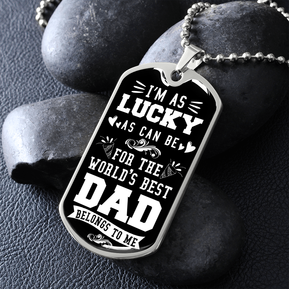 World's Bes DAD (Graphic Dog Tag Ball chain necklace)