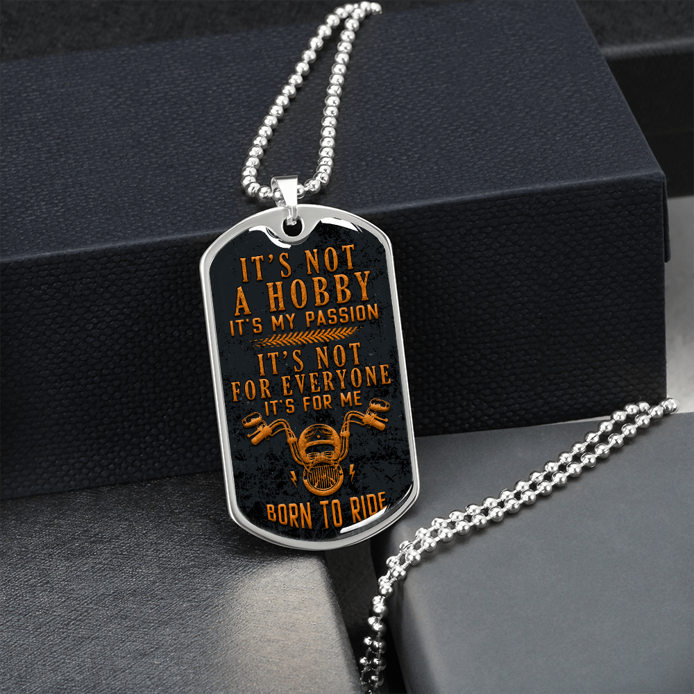 Born To Ride (Graphic Dog Tag Ball chain necklace)