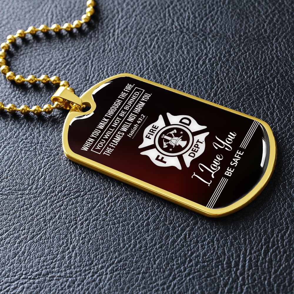 Fire Department (Graphic Dog Tag Ball chain necklace)
