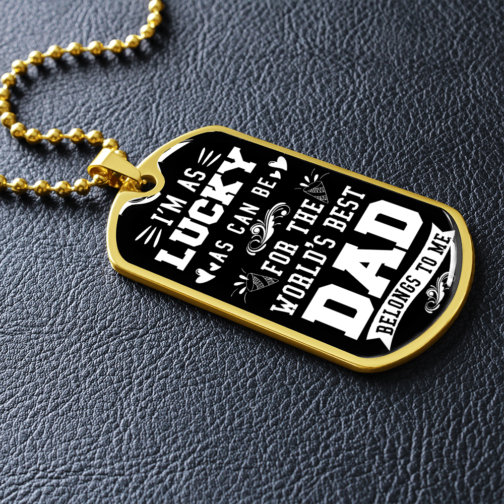 World's Bes DAD (Graphic Dog Tag Ball chain necklace)