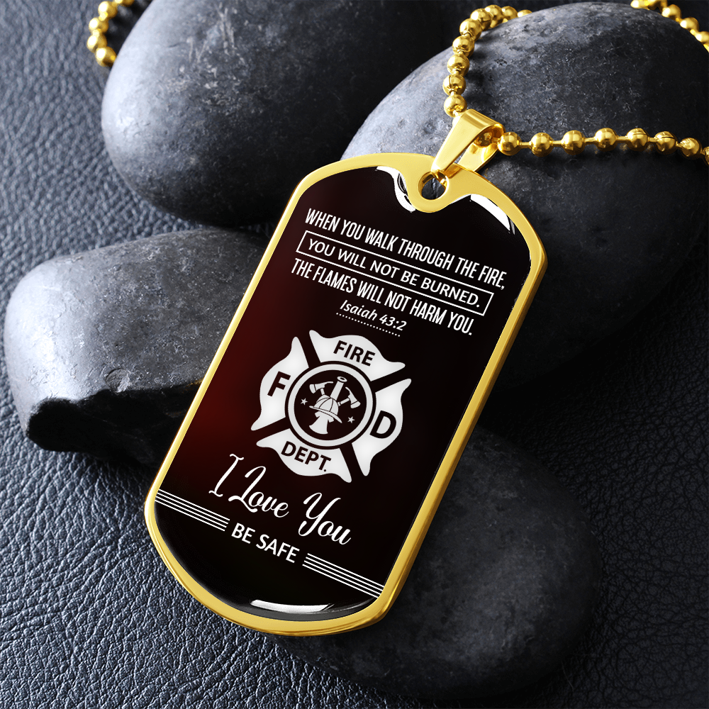 Fire Department (Graphic Dog Tag Ball chain necklace)