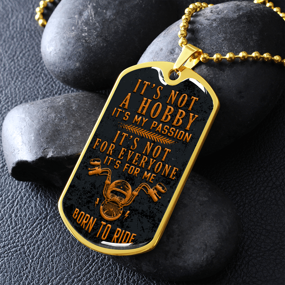 Born To Ride (Graphic Dog Tag Ball chain necklace)