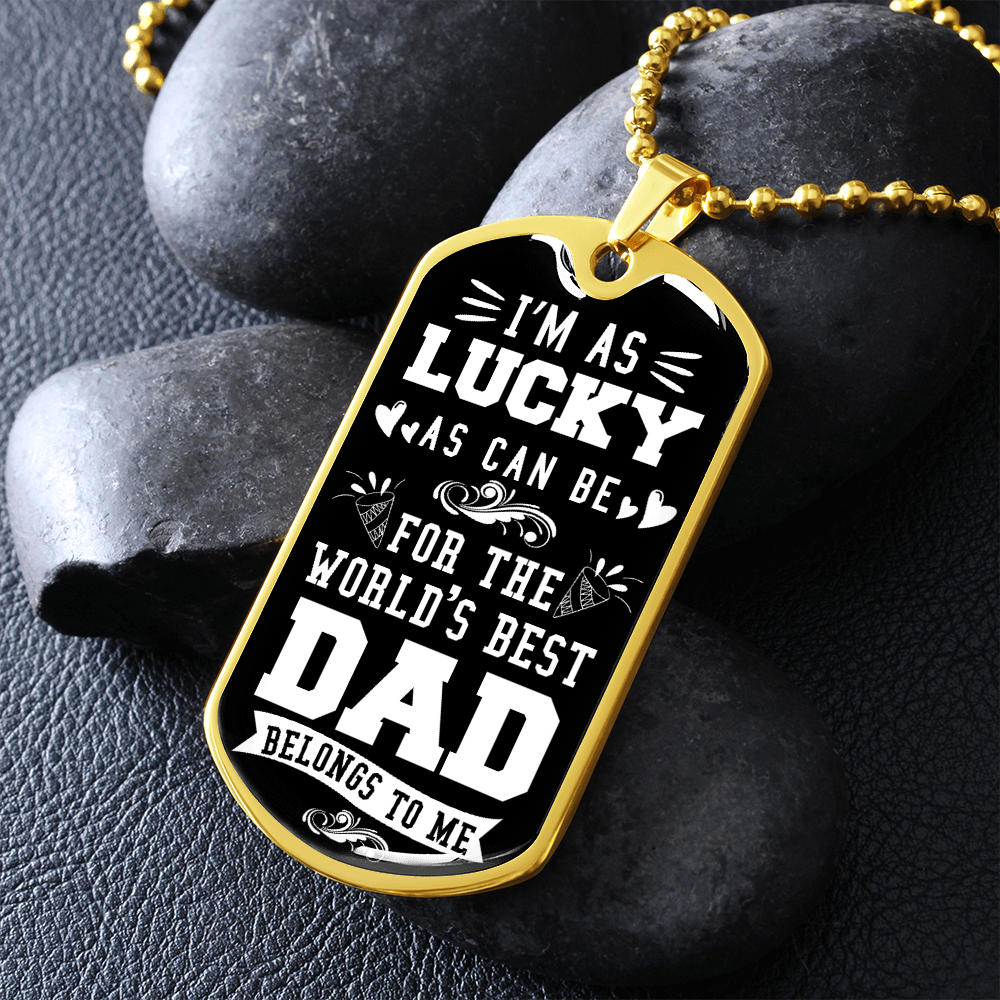 World's Bes DAD (Graphic Dog Tag Ball chain necklace)