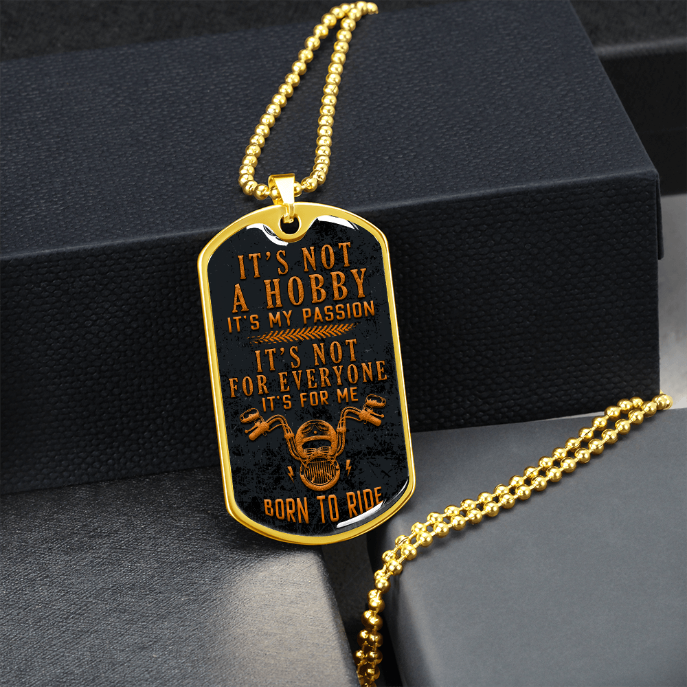 Born To Ride (Graphic Dog Tag Ball chain necklace)