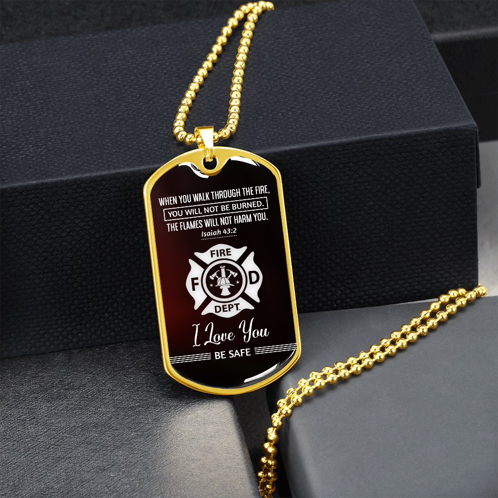 Fire Department (Graphic Dog Tag Ball chain necklace)