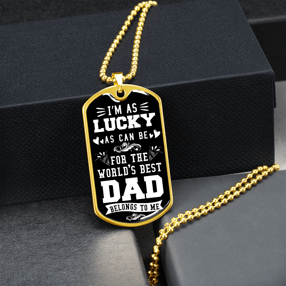 World's Bes DAD (Graphic Dog Tag Ball chain necklace)