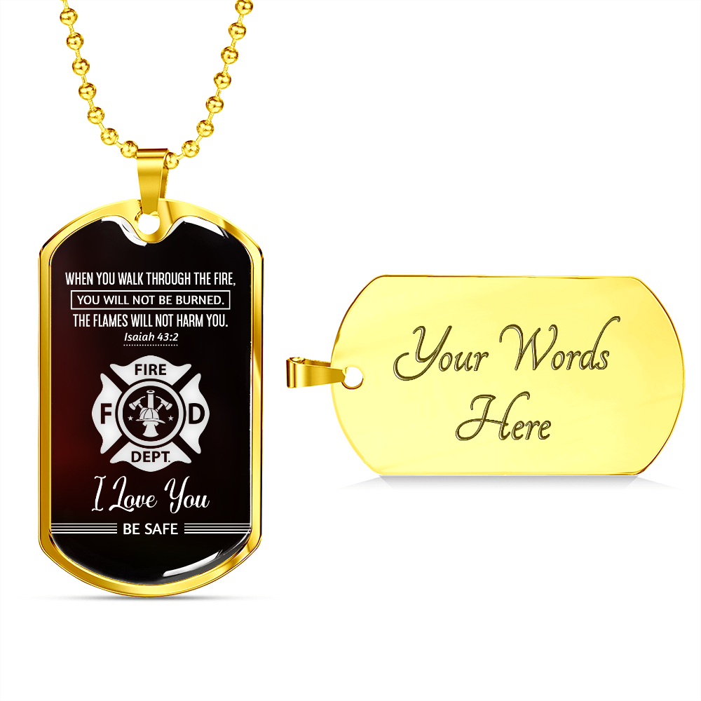 Fire Department (Graphic Dog Tag Ball chain necklace)