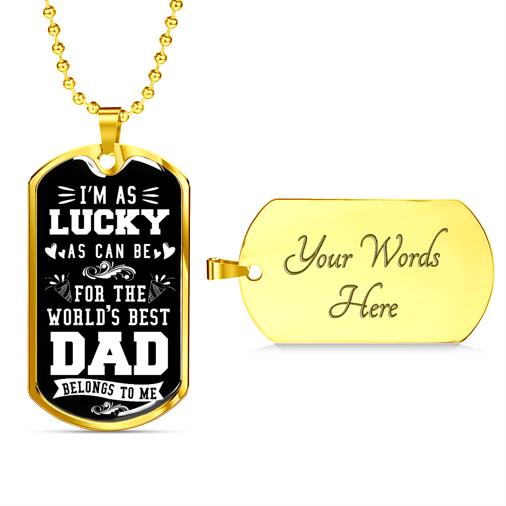 World's Bes DAD (Graphic Dog Tag Ball chain necklace)