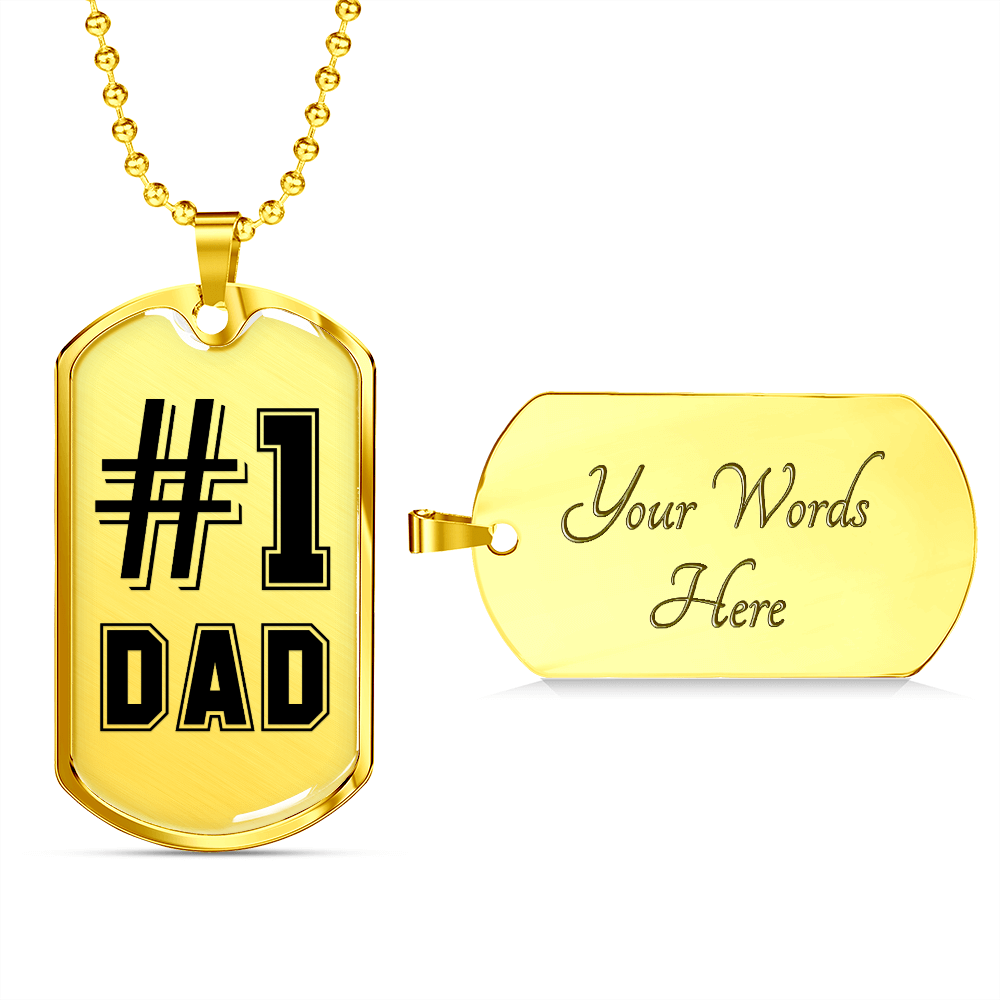 #1 Dad (Graphic Dog Tag Ball chain necklace)