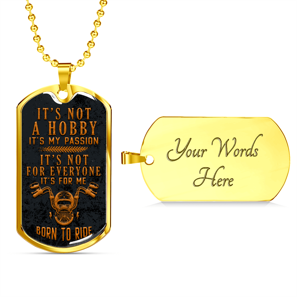 Born To Ride (Graphic Dog Tag Ball chain necklace)