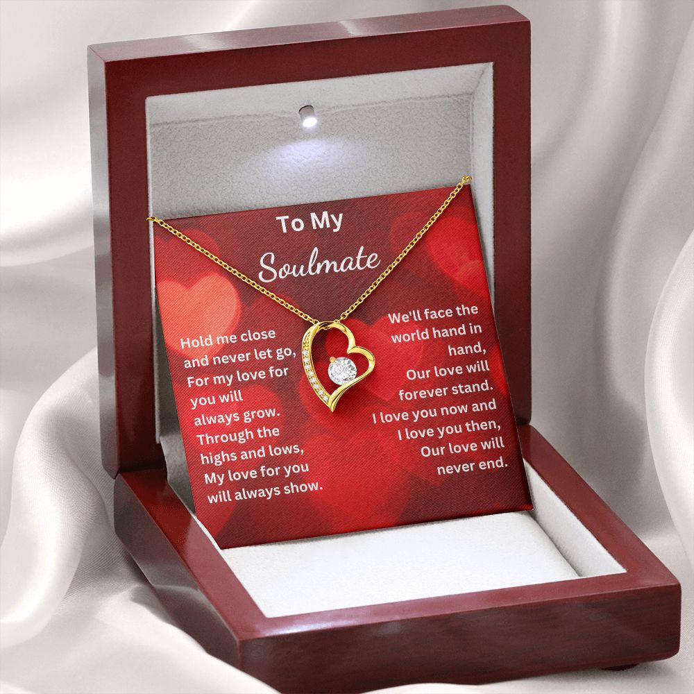 To My Soulmate - Hold me close and never let go (Forever Love necklace)
