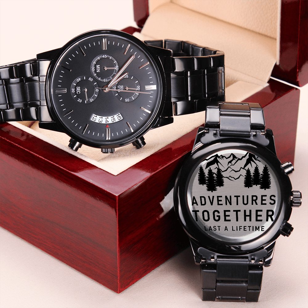 Adventures Together Last A Lifetime (Black Chronograph Watch)