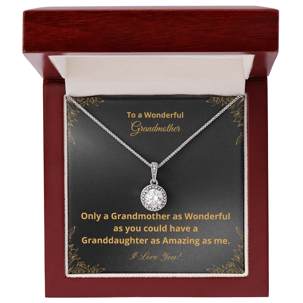 To A Wonderful Grandmother - Amazing Granddaughter - Black and Gold (Eternal Hope necklace)