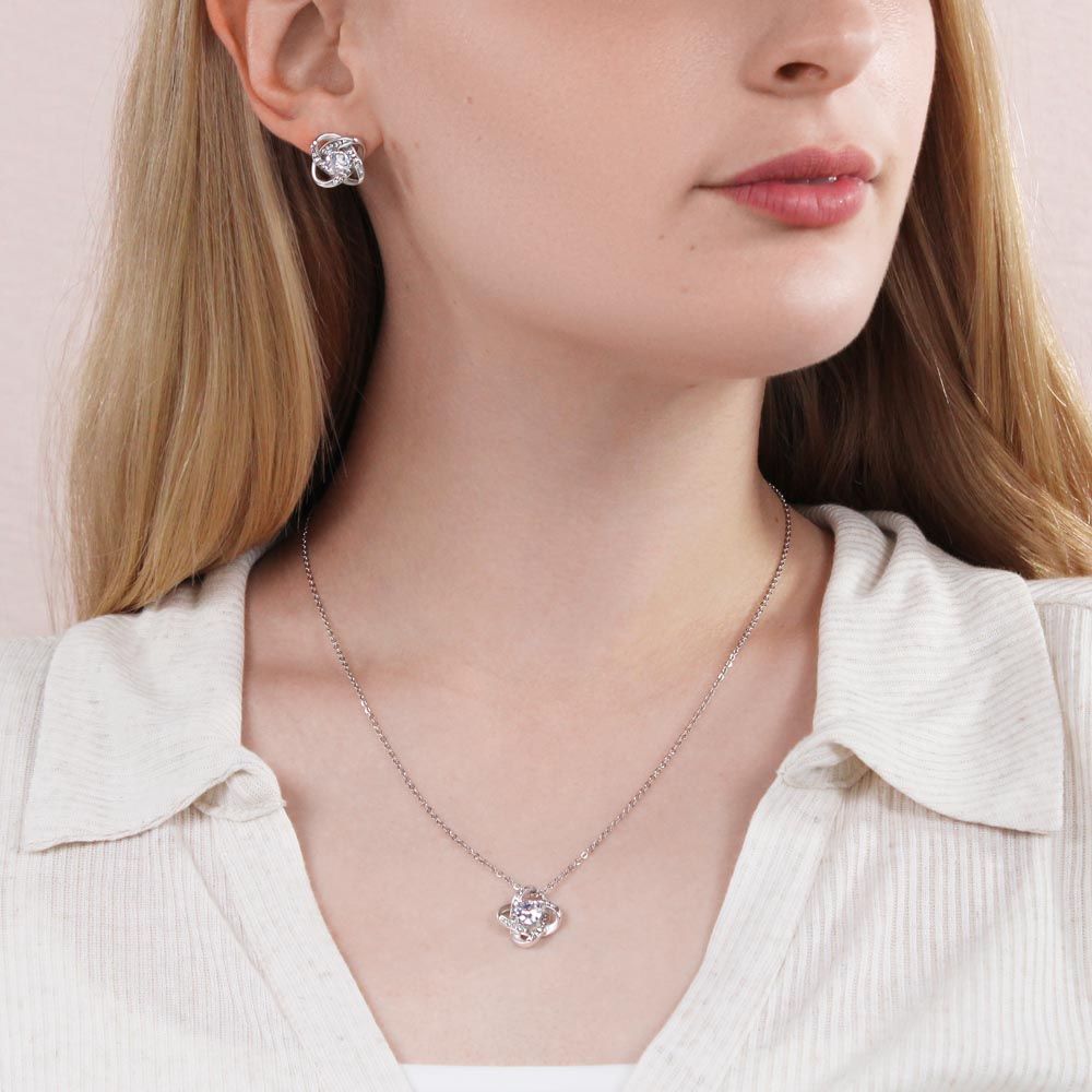 To a Wonderful Grandmother. (Love Knot Earring and necklace set)