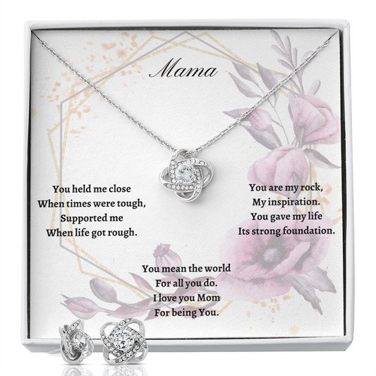 Mama. My Inspiration. (Love Knot Earring & Necklace Set)