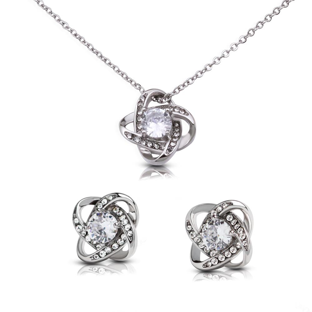 Happy Mother's Day. Hold my had Mom. (Love Knot Earring & Necklace)