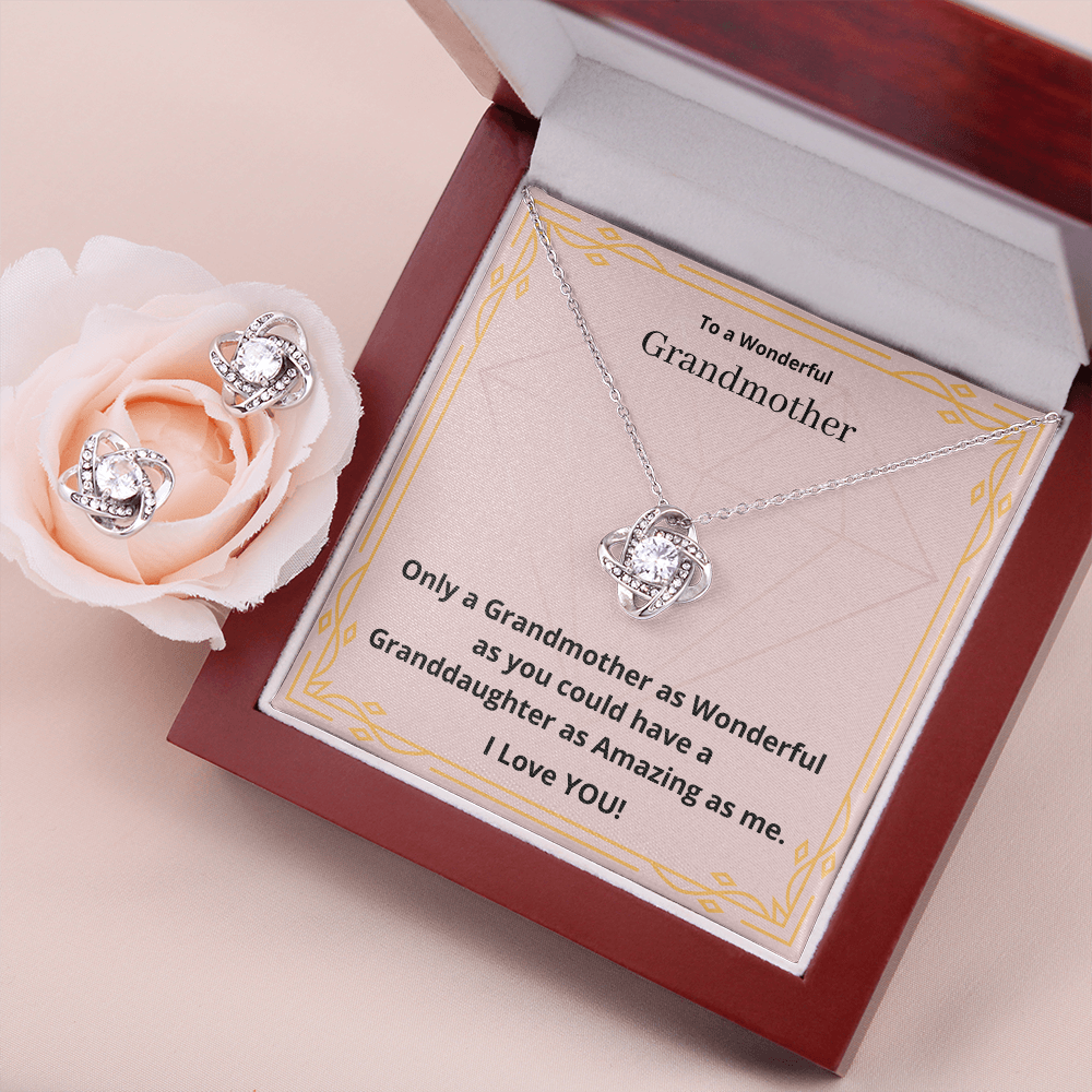 To a Wonderful Grandmother. (Love Knot Earring and necklace set)