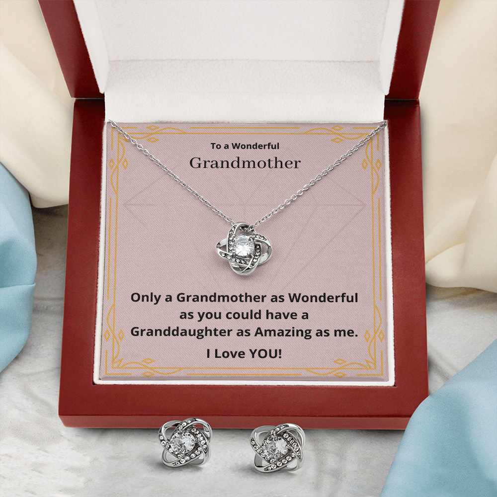 To a Wonderful Grandmother. (Love Knot Earring and necklace set)