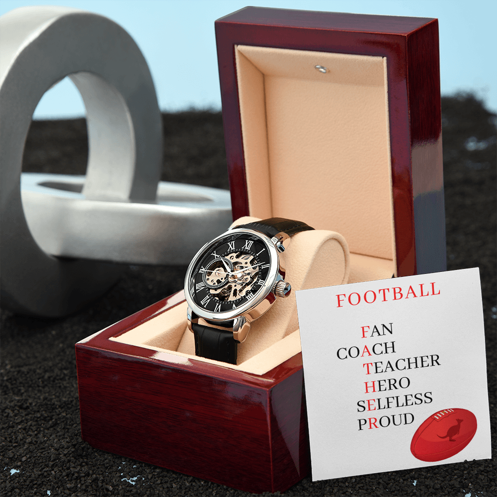 FATHER AUSTRALIAN FOOTBALL (Men's Openwork Watch)