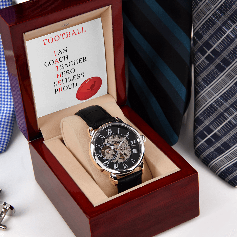 FATHER AUSTRALIAN FOOTBALL (Men's Openwork Watch)