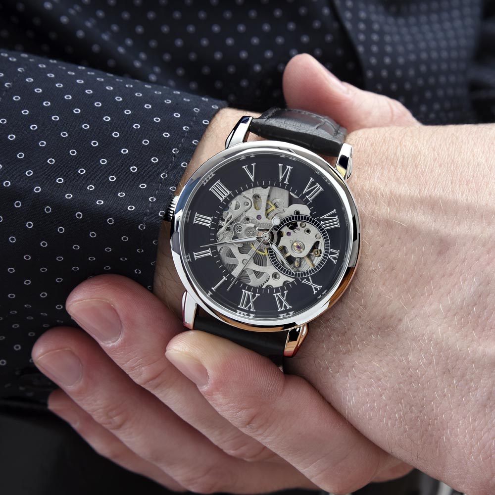 To My Handsome Dad. Happy Father's Day (Men's Openwork Watch)(Message Card Personalizer)