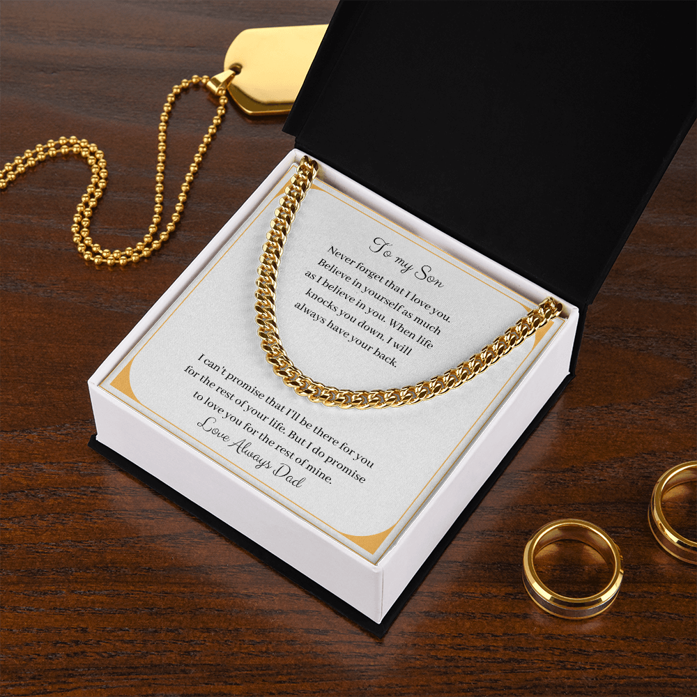 To My Son - Never Forget That I Love You - Love Always Dad (Cuban Link Chain Necklace)