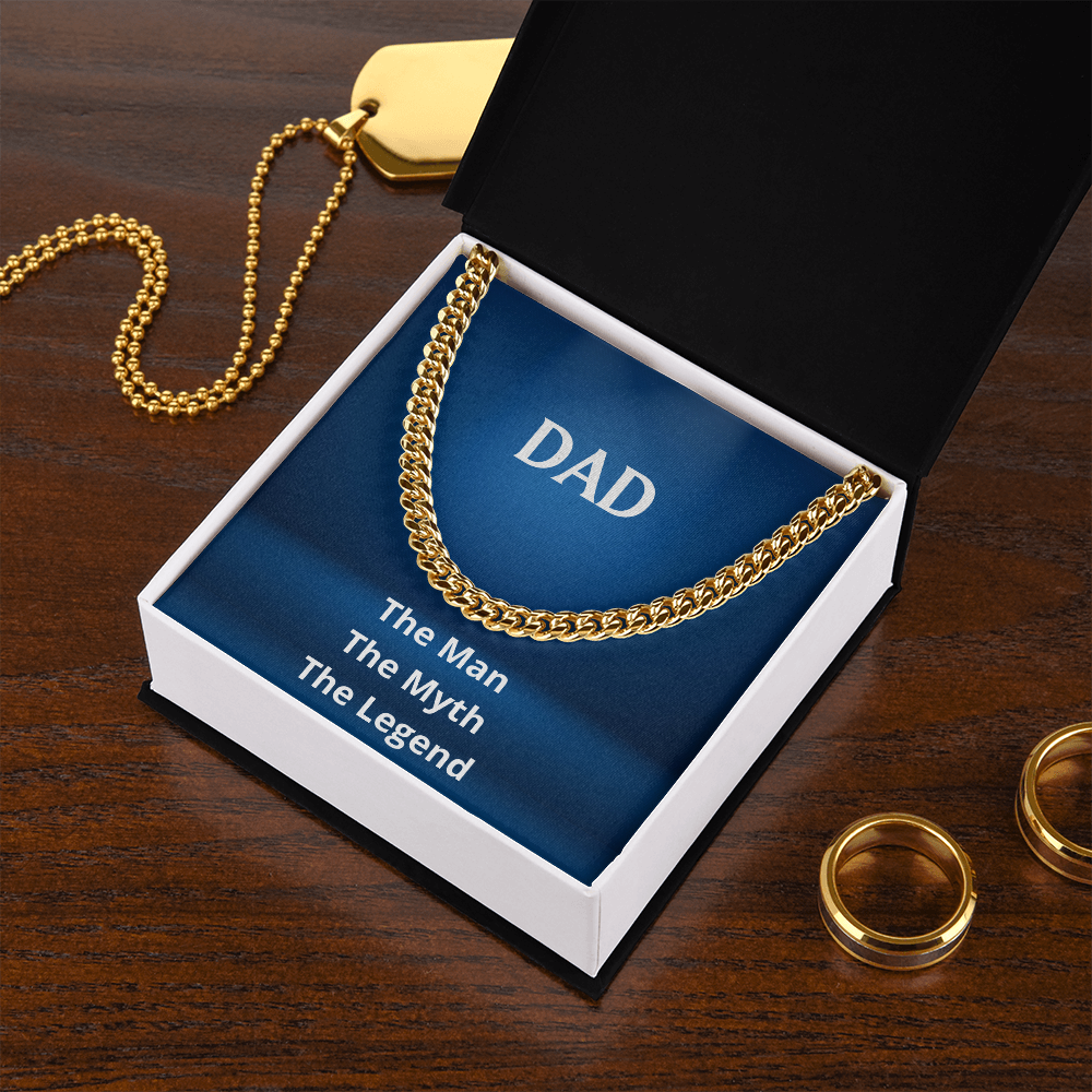 DAD - The Man, The Myth, The Legend (Cuban Link Chain) (Message Card Personalizer)